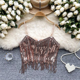 Sling Vest Female Dance Performance Costume Pure Hot Girl Breasts Glitter Umbilly Umbilly Chic