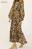 Causal Slim Print Temperament Mini Dress For Women Round Neck Long Sleeve Straight Loose Fashion Dresses Female