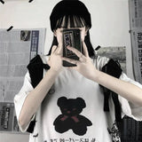 Black Japan T Shirt Loose Summer Oversize T Shirt Women Harajuku Punk Short Sleeves T-shirts Tops Tee Hip Hop T-Shirt for