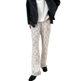 Toloer Women's Wear Spring / Summer 2024 New Pure Color Lace See-Through Casual Pants Women's Pants Sexy Fashionable Commuter Women-Outfit