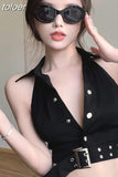 Crop Top Women Clothing Backless Slim Fit Fashion Tanks 2023 Ropa Mujer Harajuku Y2k Tops Korean Summer Harajuku