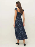 New Women's Fashion Elegant French Vintage Flower Printed