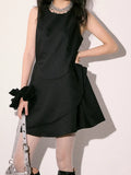 And White Iris Solid-Colored Vest Dress Woman Design Feeling Small Gentle And Comfortable Sleeveless Casual Dress