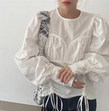 Lace Spring femme Shirt Casual white Tops Girls Blouse Women Long sleeve Linen Cotton Plus Size Women Blouses