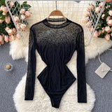 Women Sexy Backless Rompers Fashion Korean Bodycon Jumpsuits 2022 New Summer Chic Streetwear Flocking Slim Bodysuit