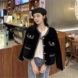 And Winter 2025 Short Scented Sleeker New Marinade Fashion Famous Jacket Temperament Knitted Sweater
