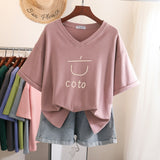 Plus Size T Shirt 100% Cotton L-6XL Tshirt Short Sleeve Women Top Summer Cute Printed Casual O Neck Oversized T