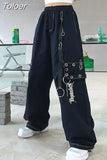 New Y2k Harajuku Women's Trousers Japanese pattern hip hop pants for women wide leg pant men jogger casual Oversize