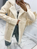 Toloer And Winter 2023 New Solid Color Thickened Lamb Wool Patchwork Coat