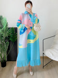 Straight Dress For Women Lapel Long Sleeve Single Breasted Colorblock Patchwork Ruched Dresses Female Clothing