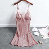 Sexy Lace short Pajama Dress women Satin short dress ladies V neck dress White mini dress Summer vestidos dress