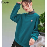 Women Sweatshirts 2022 Autumn Long Sleeve O Neck Loose Hoodies Graphic Print Casual Streetwear