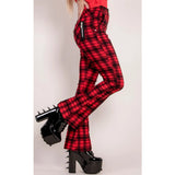 Plaid Pants Women Skinny High Waist Gothic Punk Flare Pants Spring Summer Streetwear Woman Zipper Y2K Long Bottoms Trousers