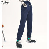 Women Sweatpants 2022 Winter Drawstring Elastic Waist Loose Straight Trousers Letter Print Warm Casual Sport