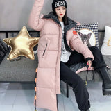 2022 Winter Thick Warm Coat Down Jacket Women Female Loose Cotton Long Sequins Hooded Down Jacket Windproof Rainproof