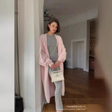 Autumn And Winter Hot Sweater Suit Women Loose Long Version Imitation Cardigan + Open Fork