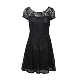 Lace Dress 2020 Women Casual Short Sleeve Beach Short Dress Solid White Black Mini Lace Dress Vestidos Plus Size