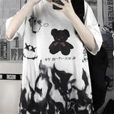 Black Japan T Shirt Loose Summer Oversize T Shirt Women Harajuku Punk Short Sleeves T-shirts Tops Tee Hip Hop T-Shirt for