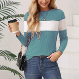 Wish Autumn And Winter Explosion Women's Clothing Women's Knitted Long-Sleeved Color Repair