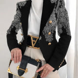 New Women's Coat Season Printing Xiaoxi Decoration Fashion Short Double Buckle Top