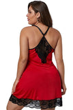 Sexy Plus Size Straps V Neck With Lace Mini Dress