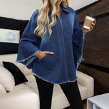 Women's Jeans Autumn And Winter Women's Fashion Loose Clip Batsleet Jacket