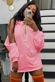 Puff Sleeves Zipper Blank Hooded