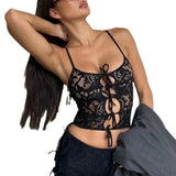 Toloer New Sexy Lace See-Through Small Vest Strapless Top-Outfit