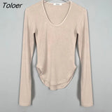 Long Sleeve Women T-Shirt 2023 High Stretch Slim Sexy Casual T Shirt Woman Cotton White Tee Lady Tops Women Clothing