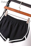 Women Blend Summer Short Pants Contrast Binding Side Split Elastic Waist Patchwork Casual Beach Party Shorts pantalones