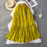 Half-Dress Women's Dress 2025 Summer Small In The Long Leisure High-Rise Display Thin Pendulum Ponve