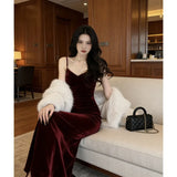 2025 New Summer Black Dress Female Light Luxury Hepburn Style Temperament Thin Vest