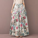 ZANZEA 2022 Kaftan Printed Pants Women's Wide Leg Trousers Elastic Waist Long Pantalon Palazzo Casual Floral
