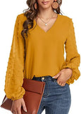 Women Blouse 2022 Spring Fashion V Neck Long Sleeve Elegant Office Work Shirts Tops Lady Plus Size Casual Chiffon