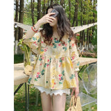 Shirt Top Korean Version Of Loose Commute Sweet Buns Sweet Cheonghuatou Shirt 2025 Summer Ponum