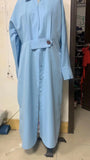 2025 New Solid Color Long-Sleeved Shirt Dress Temperament Elegant