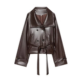 New Women's Fashion French Big Pocket Short Autumn Bomber Jacket