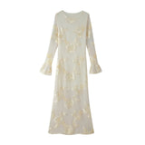 New Three-Dimensional Platt Flower Horn Sleeves Solid Long-Sleeved
