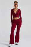 Autumn New Women's Decoration Short Hooded Top Sleeves Casual Pants Fashion Set Women's Two-Piece