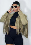 Fashion Tassels Zipper Long Sleeve