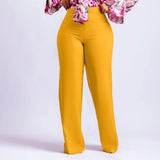 Women's 2025 New Fashion Temperament Tongle Casual Large-Legged Trousers African