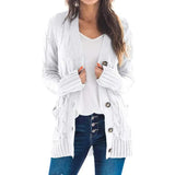 Cardigan Knitted Long Sweater Clothing Women's Long Sleeve Cable Jumper Knit Sweater Jacket Winter Tops Pull Femme