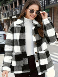 Women's Plush Coat With Long-Sleeved Winter Fashion Casual Coat