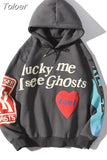 Graffiti Letter Print Hoodies Women Men Casual Loose Hooded Shirt Harajuku Hip Hop Oversized Streetwear Pullover
