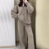 2025 New Women's Languiled Collar Knitted Trousers