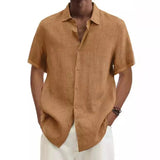 Explosion Summer V-Neck Button Cotton Cotton Pure Cotton Shirt Shirt Man Shirt