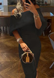 Elegant Off Shoulder Cape Skinny Long