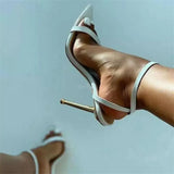 party new metal high heels simple word with pointed toe stiletto high heel sandals shoes sandals women women shoes open toe