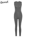 Women Casual Fashion Skinny Jumpsuit Activewear Bodycon Soft Stretchy Sleeveless Sporty Overalls Slim Streetwear