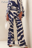 Loose Two Piece Set For Women Outfits 2023 Lanten Sleeve Off Shoulder Blouse Wide Leg Pants Elegant Sets Office Lady
